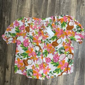 Rose & Olive Multicolor Tropical Blouse